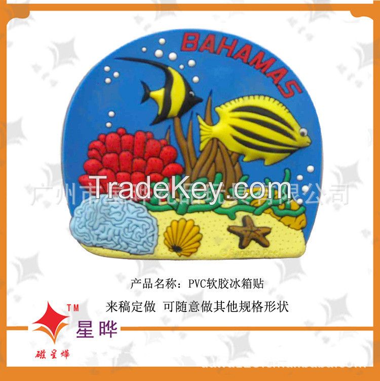 soft PVC rubber souvenir fridge magnet customized