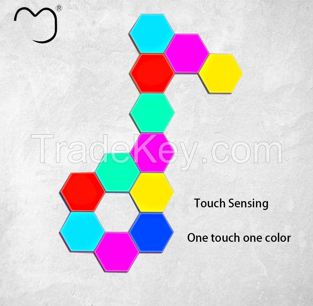 DIY Quantum Lamps intelligent led night Hexagonal Wall Lamp Dimmable Touch Sensitive Lighting 
