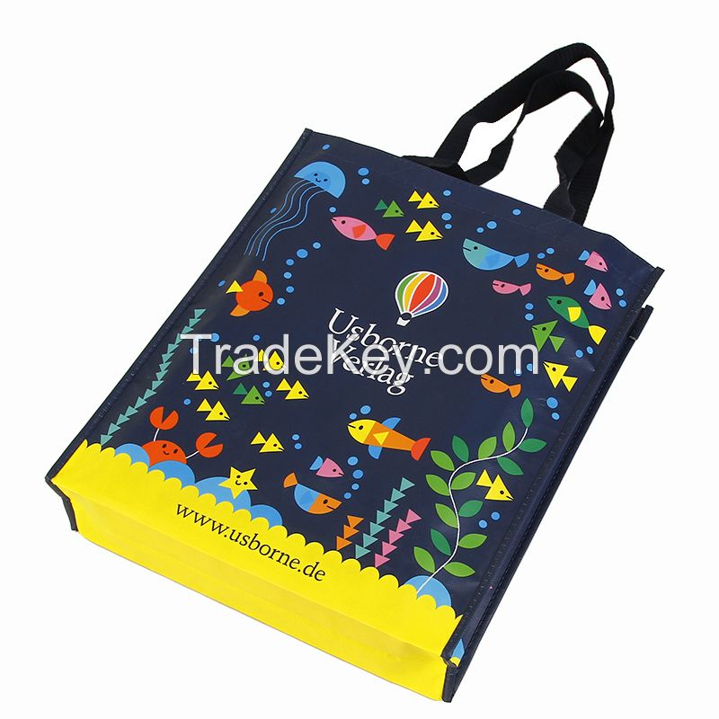 Factory direct sale PP Green handbags Promotion with customized logo