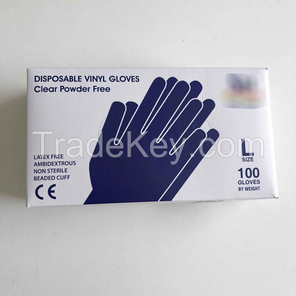 Powder Free/ Powdered Disposable PVC Vinyl Gloves