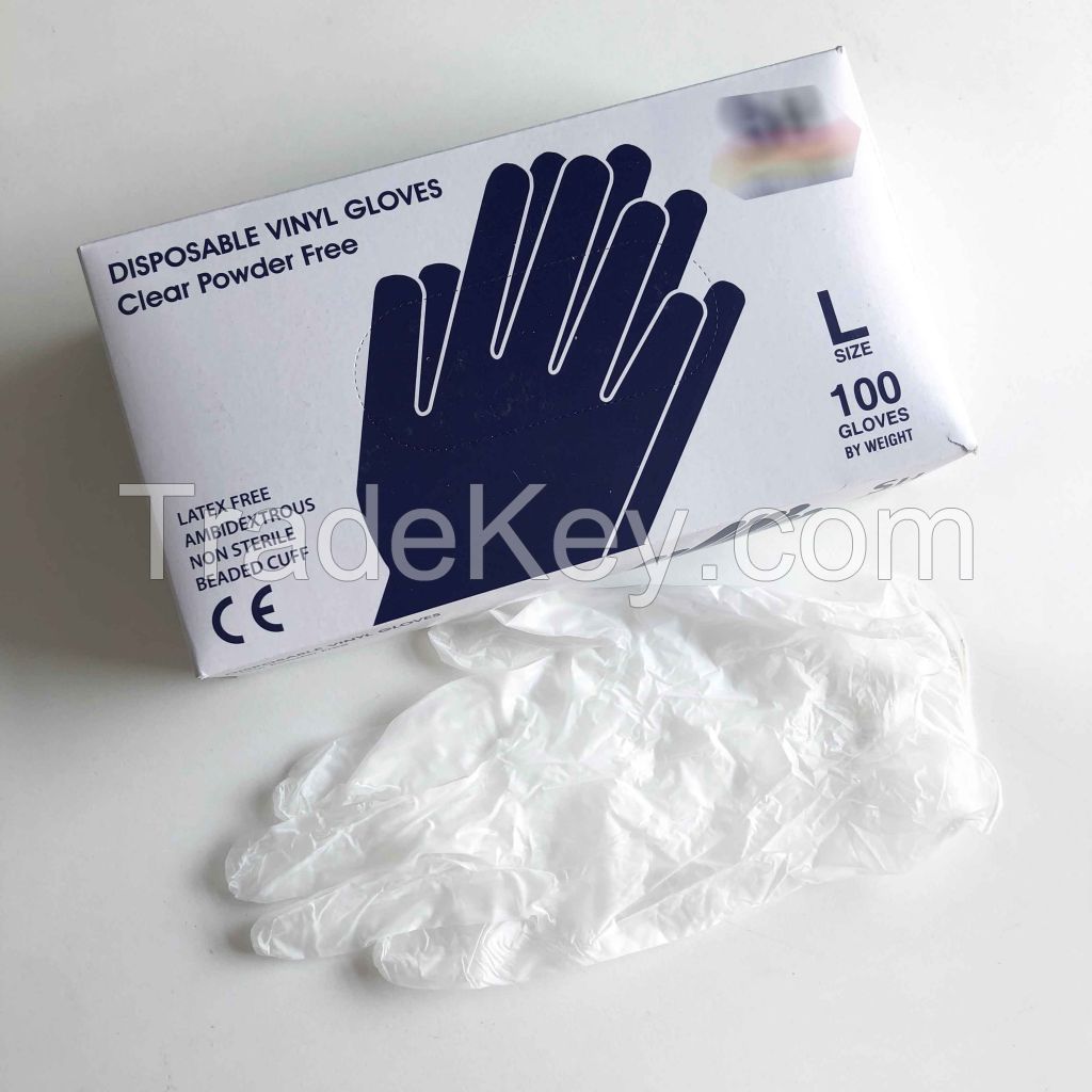 Powder Free/ Powdered Disposable PVC Vinyl Gloves