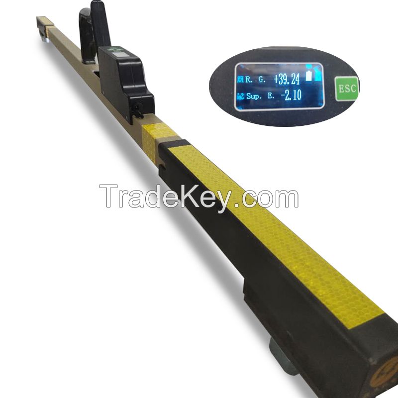 Digital track gauge for measuring turnout superelevation checkrail 