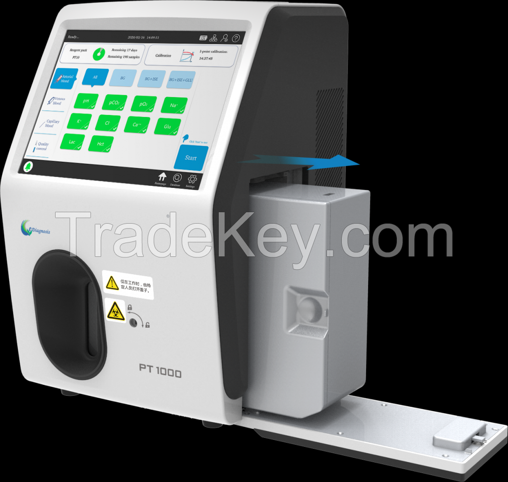 Blood Gas Analyzer with electrolyte analysis with touch screen