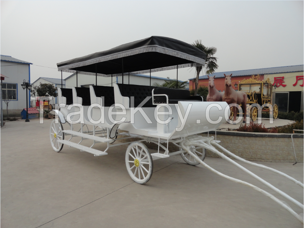 Sightseeing Marathon Horse Carriage With Canopy