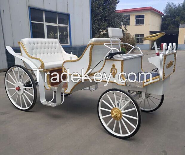 White Wedding Electric Sightseeing Horse Carriage