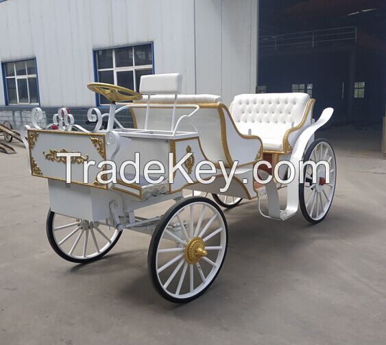 White Wedding Electric Sightseeing Horse Carriage