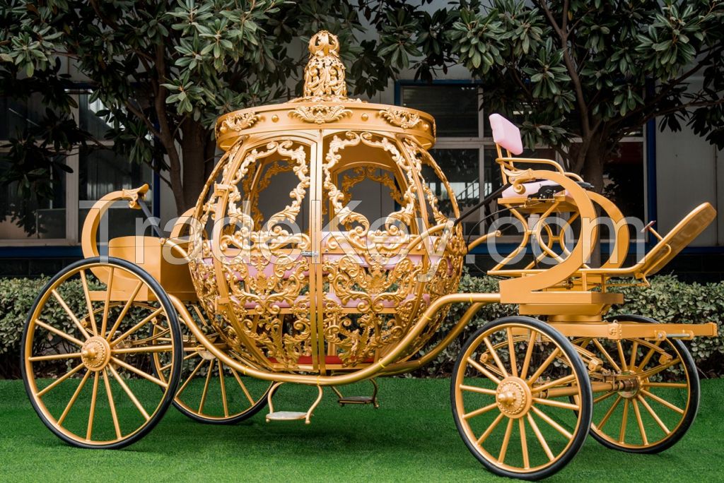 Royal Golden Luxury Fashion Electric Horse Carriage