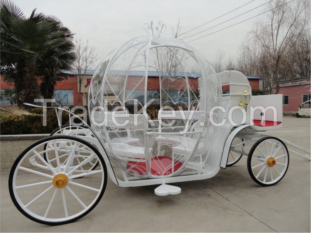 Latest Princess Wedding Horse Carriage with soft glass