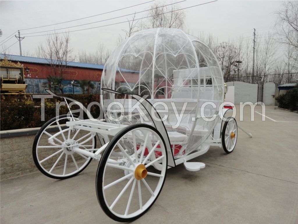 Latest Princess Wedding Horse Carriage with soft glass