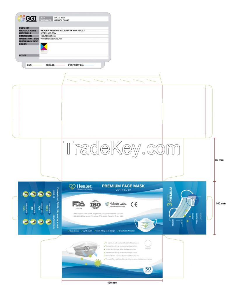 HEALER MB FITER 3PLY TYPE MASK