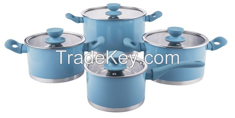 Right angle shape stainless steel cooware 8pcs set 