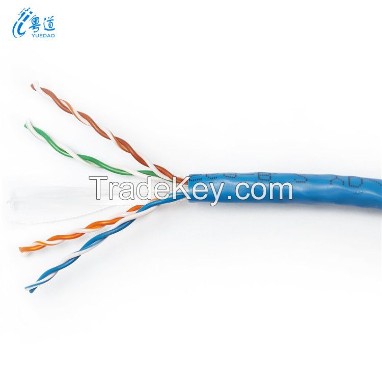 cat 6 cable pass test pure copper 24awg 2pr 4pr 305m 1000ft 0.56 utp cat6 indoor cable