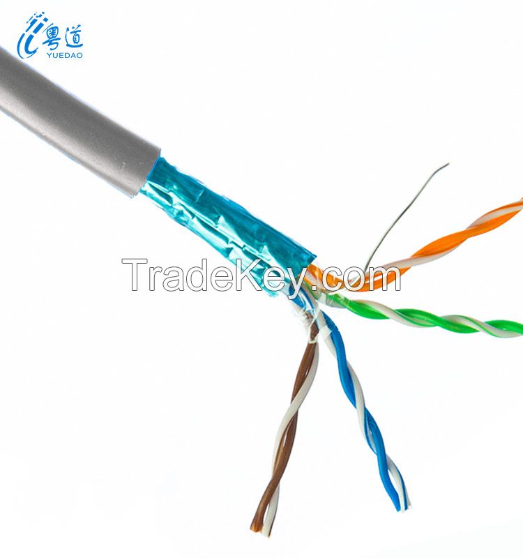 cat 6 cable pass test pure copper 24awg 2pr 4pr 305m 1000ft 0.56 ftp cat6 indoor cable 