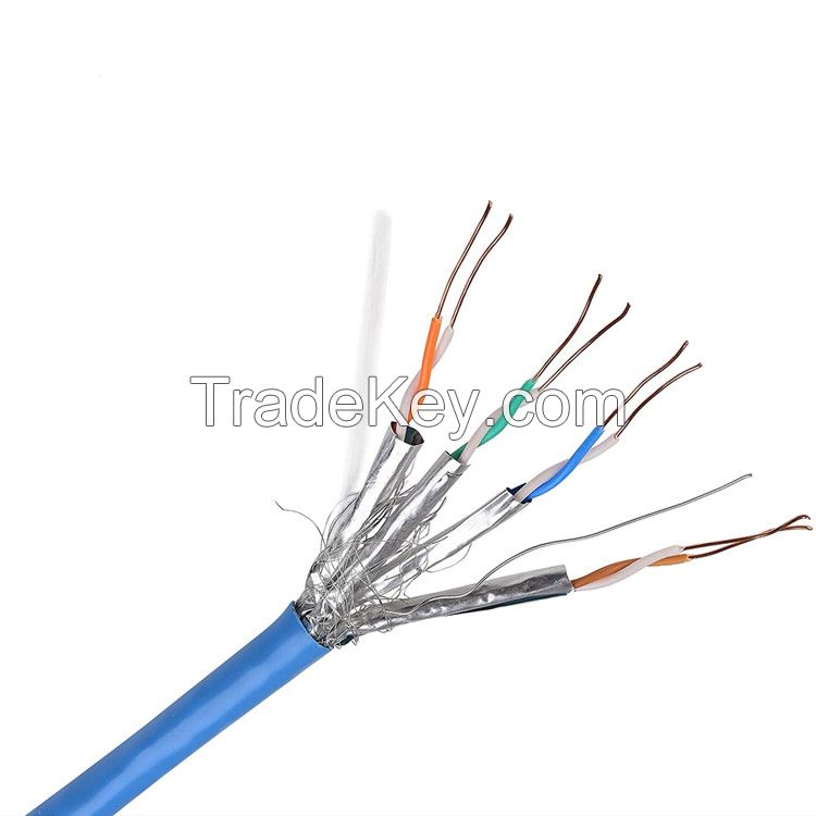 cat 6a cable pass test pure copper 24awg 2pr 4pr 305m sftp cat6a indoor cable 