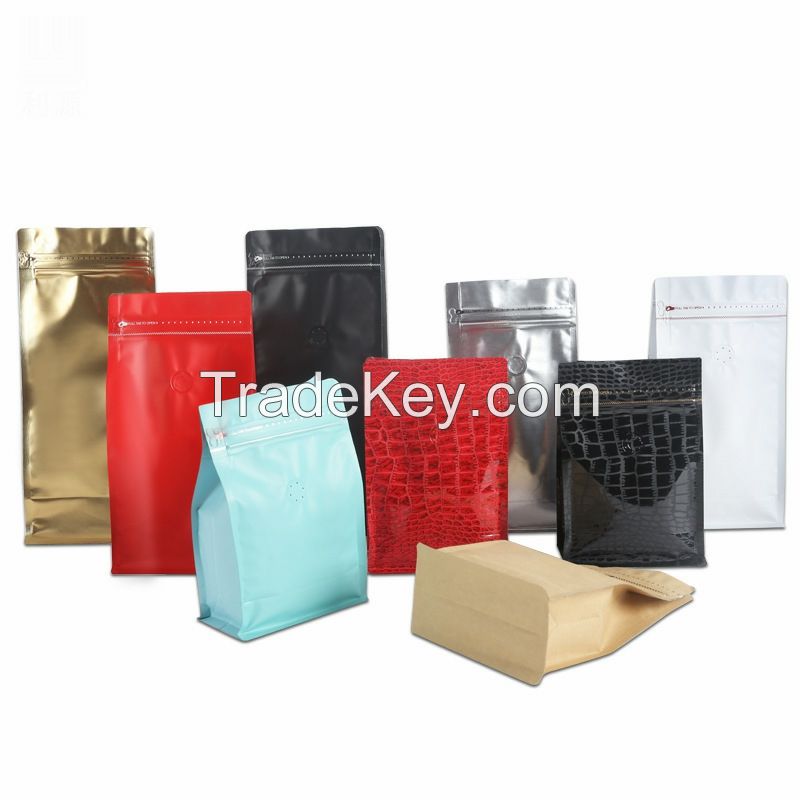 China 250g Matt Finish Black Ziplock Roasted Coffee Bag Pouches flexible packaging