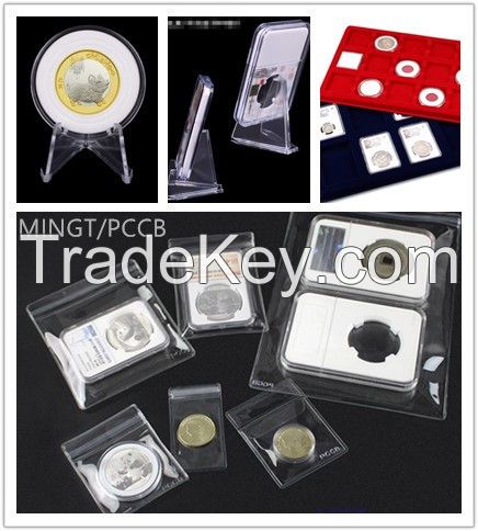 Square round Coin Capsules Acrylic Coin Display Coin Storage Holder Coin Snaps Storage Collectible Supplies