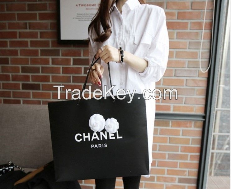 Spring and autumn new large-size women's pocket Korean version of long loose casual long-sleeved white shirt shirt