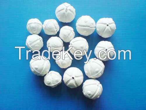 Concave and convex groove open hole ceramic ball