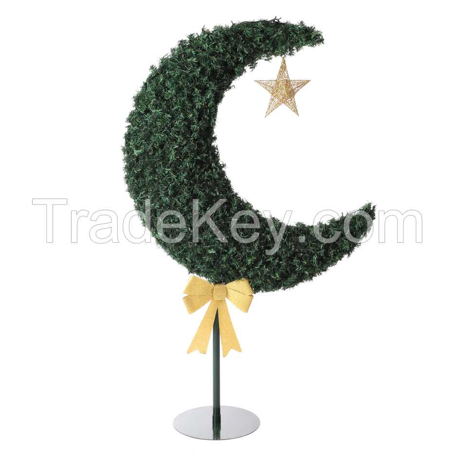 Decorative Moon-Star Tree Eid for Party Wedding Living Room Decor (Green 6 Feet)