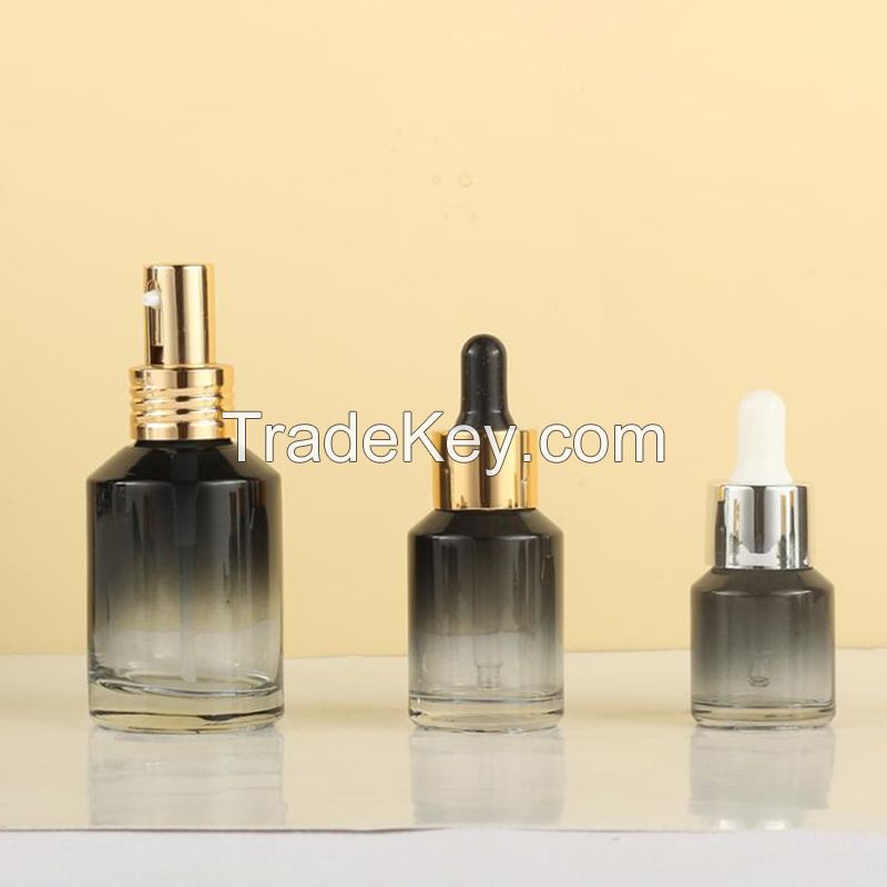 Latest New Design Round Square Perfume Glass Bottle Cosmetic Set with