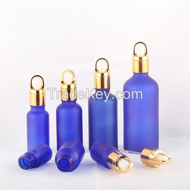 Latest New Design 20Ml 100Ml Cobalt Blue Bottles Cosmetic Essential Oi