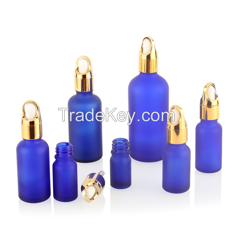 Latest New Design 20Ml 100Ml Cobalt Blue Bottles Cosmetic Essential Oi