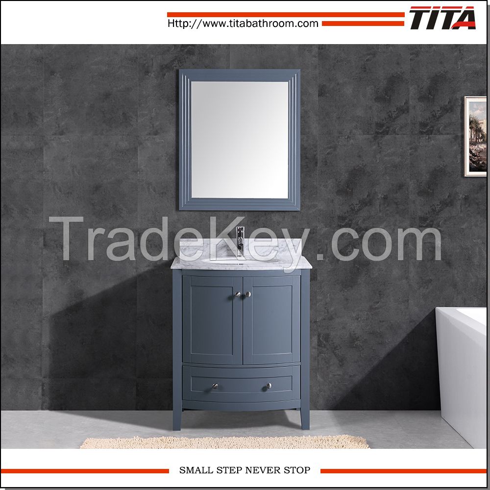 Hot Sell Bathroom Cabinet Modern Carrara Marble Countertop Vanity