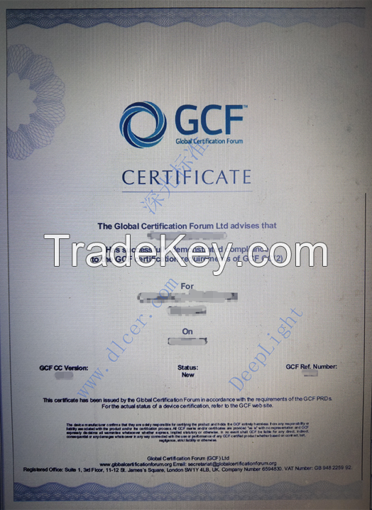 DeepLight GCF+PTCRB testing certification services