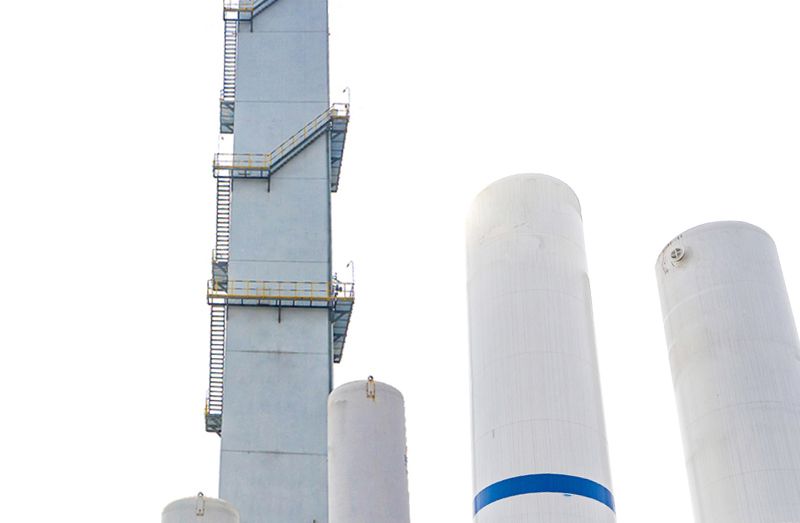Cryogenic oxygen air separation plant gas separation