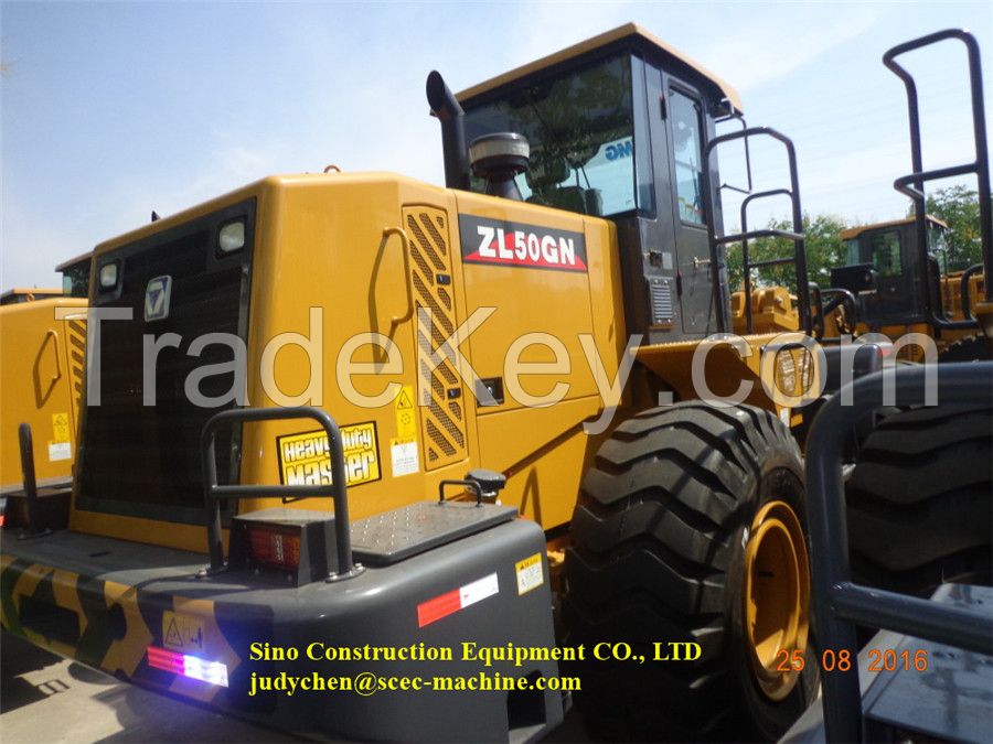 XCMG Rated loading 5t ZL50GN Wheel Loader operation weight 17500kgs Bucket Capacity 2.5m3