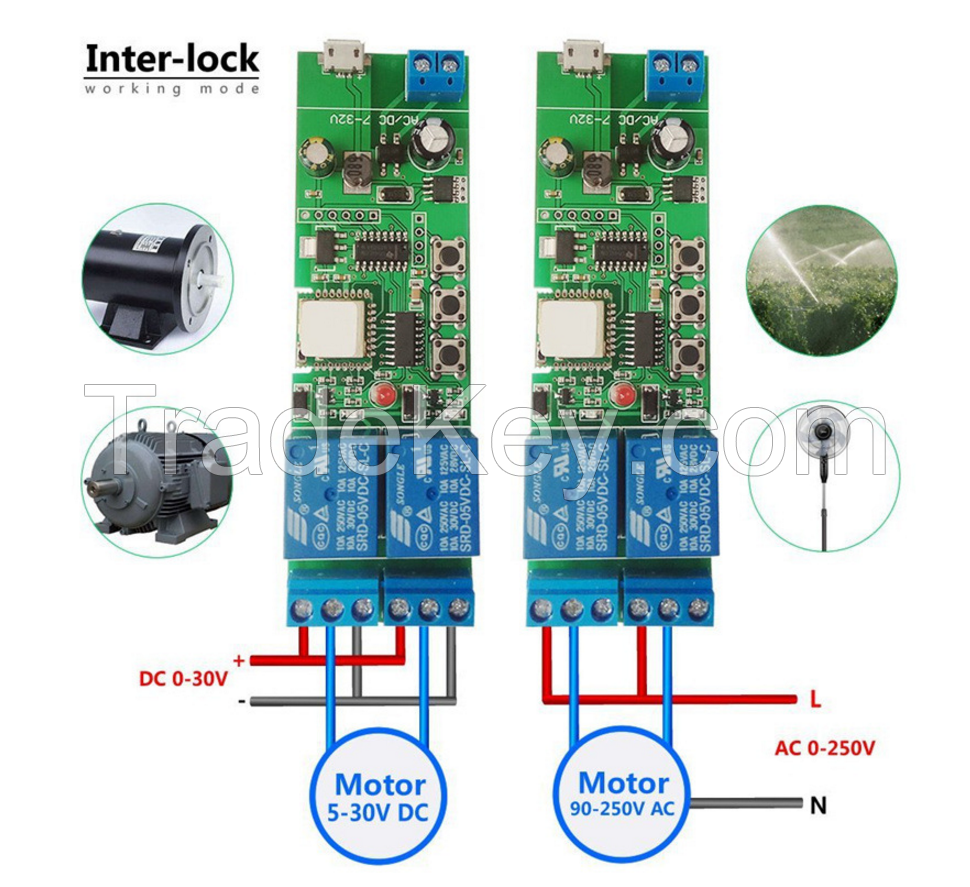 Lonten DC7-32V/5V 2 Channel 10A Relay WiFi Wireless Delay Relay Module APP Remote Control for Smart Home Android IOS