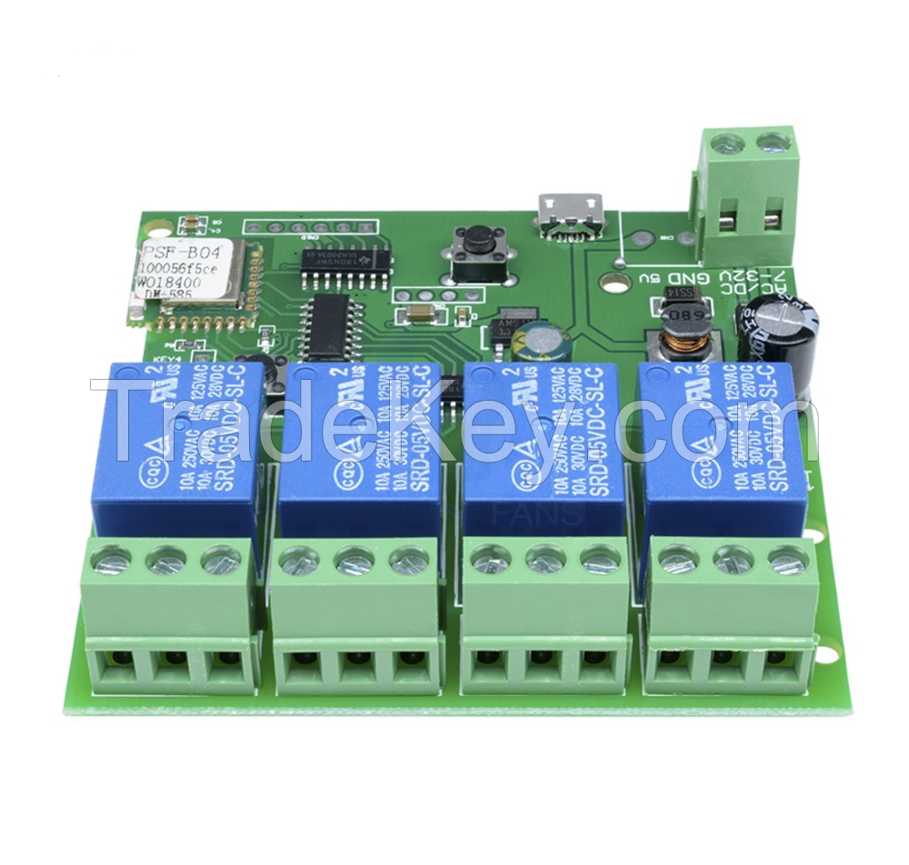 Lonten DC5V 4 Channel 10A Relay WiFi Wireless Delay Relay 4Way Module APP Remote Control for Smart Home Android IOS