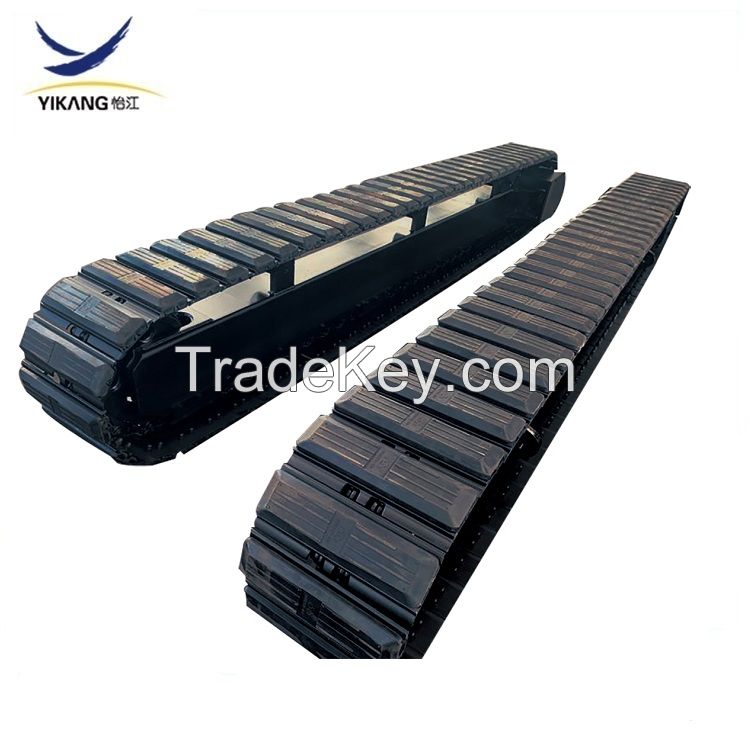 Crawler mobile crusher steel track undercarriage with rubber pad