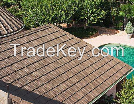 Wood Shake Stone Coated Metal Roof Tile