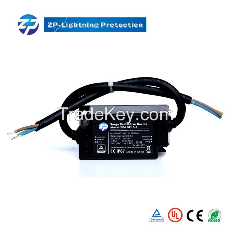 LED Lightning Surge Protector Series Connection 10KV Approved LED Street Lamp Power Surge Protector