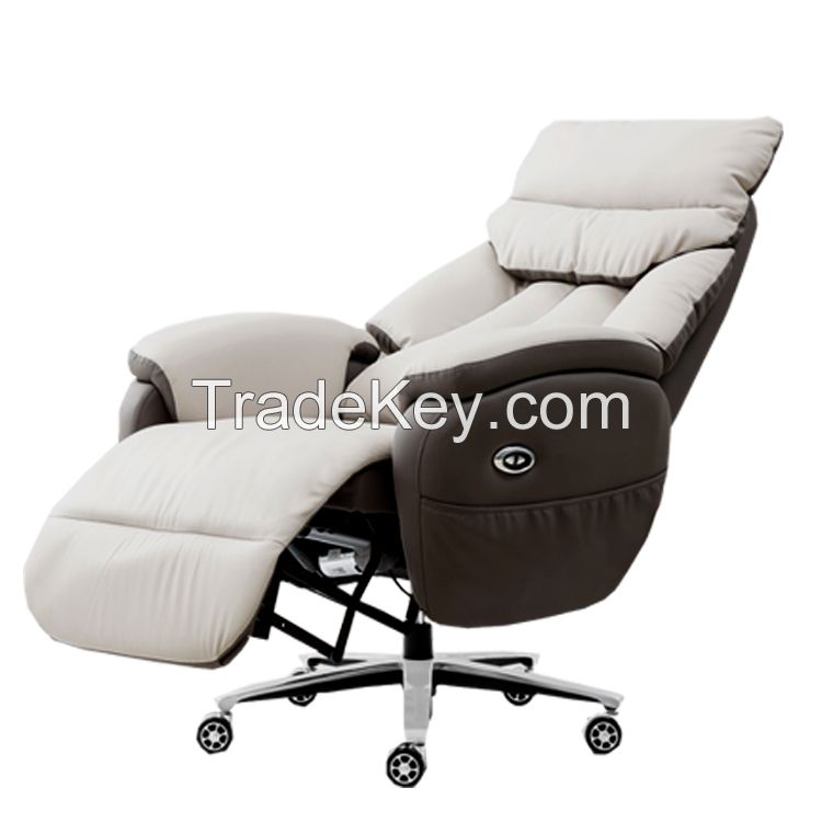 solid wood office chair with footrest