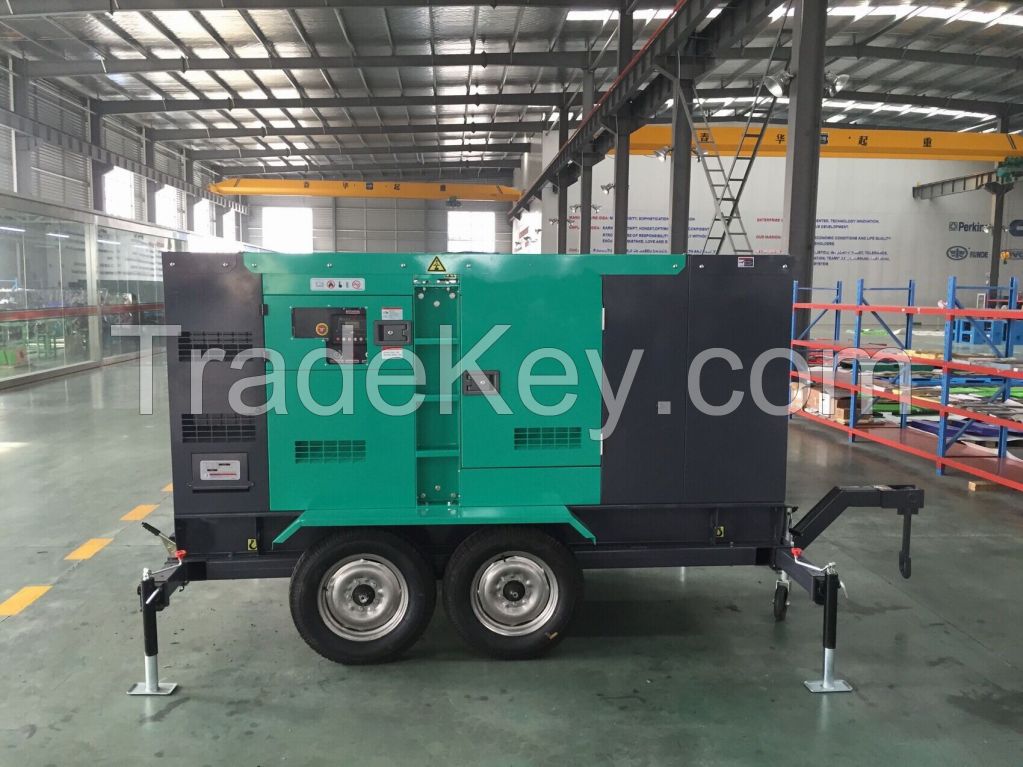 mobile diesel generator 70kva with trailer, with lovol engine model 1004TG, 50hz/60hz.