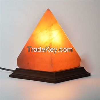 new technology 2020 Real Flame Effect wood table lamp usb led lamp Himalayan salt lamp 