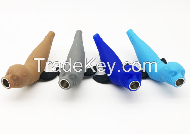 Silicone Smoking Pipe Sea Lion Shape Portable Pipe