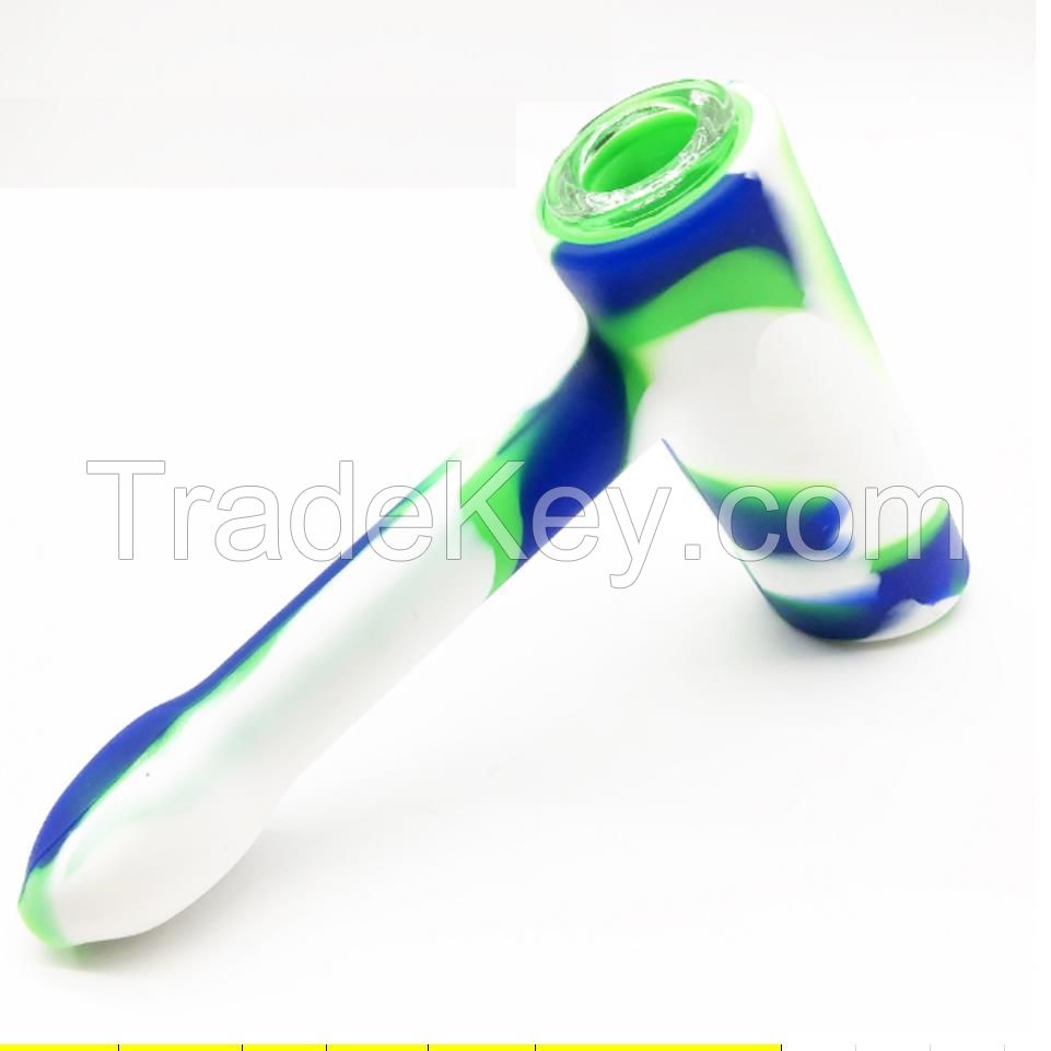 New Design Hammer Shape Pipe Silicone Smoking Pipe 