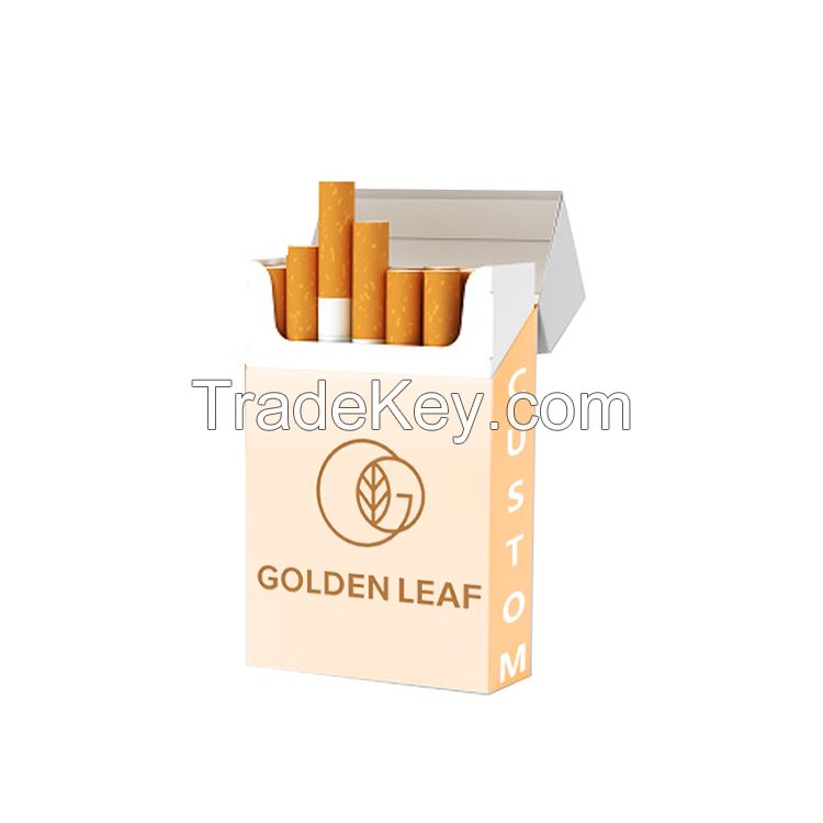 Industry Price Hot Selling Unbleached Shaped Rigid Paperboard Custom Cigarette Paper Packaging Boxes Cigarettes Case for Tobacco Box
