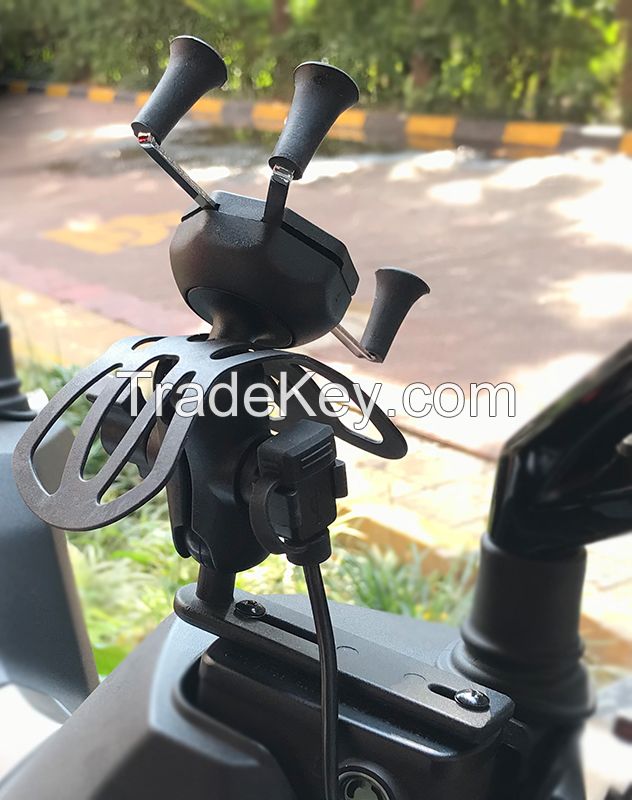 Bicycle Motorcycle Bike Phone Mount With Charger Mobile Phone Accessories Gym Equipment Adjustable Cell Car Phone Holders 