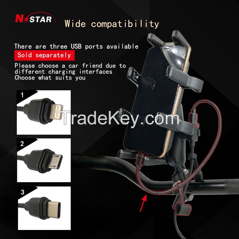  Motorcycle Cell Phone Holder Finger Grip RAM Accessories with Handlebar U Bolt Base Car Truck UVT RAM Mounts