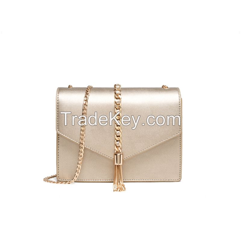 GUSSACI Ladies Front Chain and Tassel PU Shoulder Handbag (GUS20-1180)