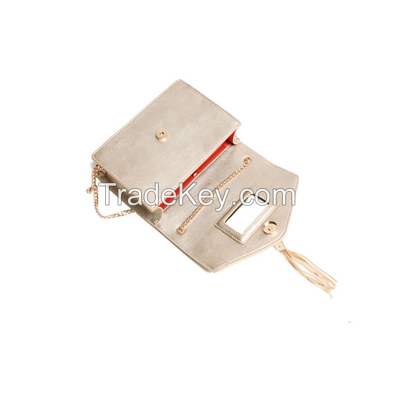 GUSSACI Ladies Front Chain and Tassel PU Shoulder Handbag (GUS20-1180)