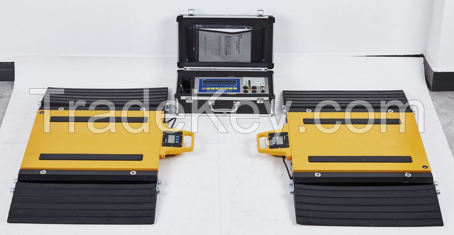 Portable axle weight pads wireless truck axle scale