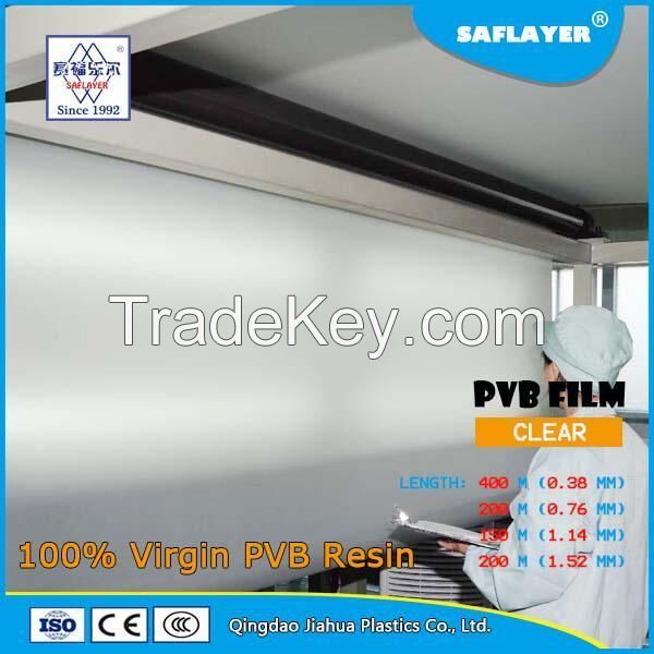 pvb film interlayer for architecture laminated glass 0.38/0.76/1.14/1.52mm