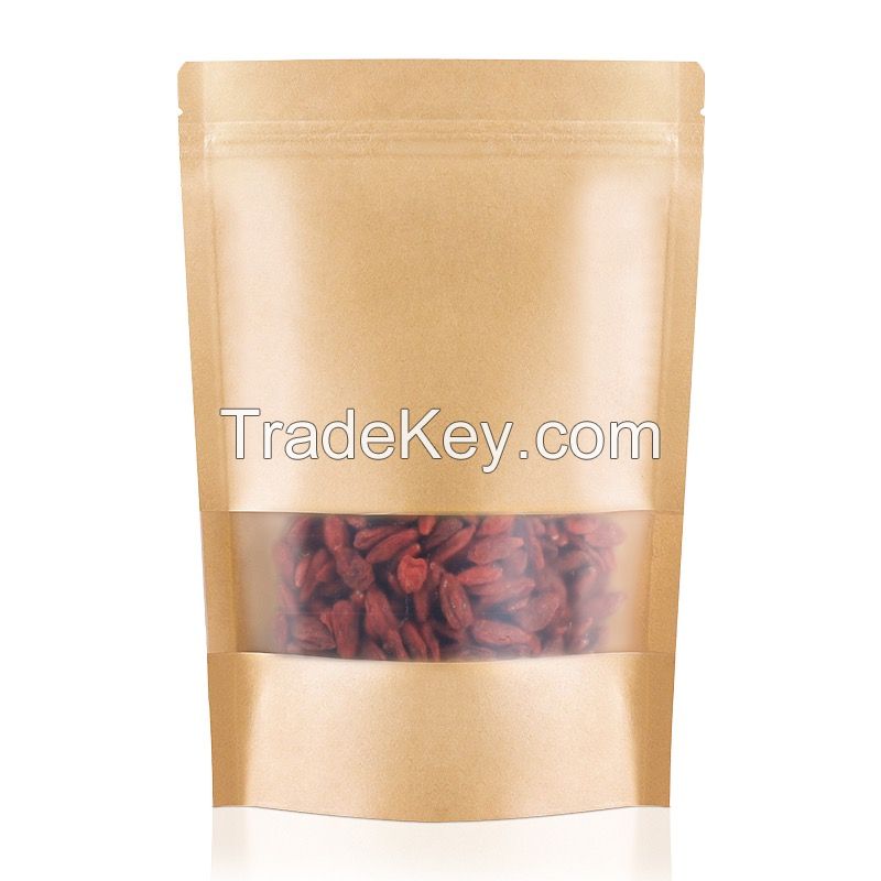 Kraft Paper pouch with zipper for food packaging