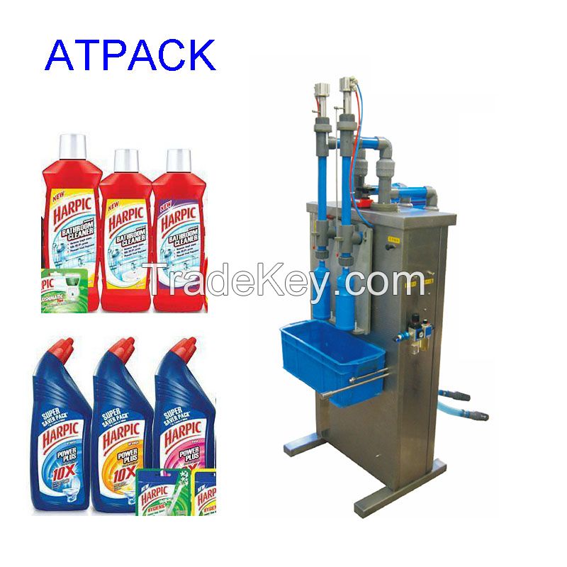 Semi-automatic two nozzles toilet cleaner Filling machine
