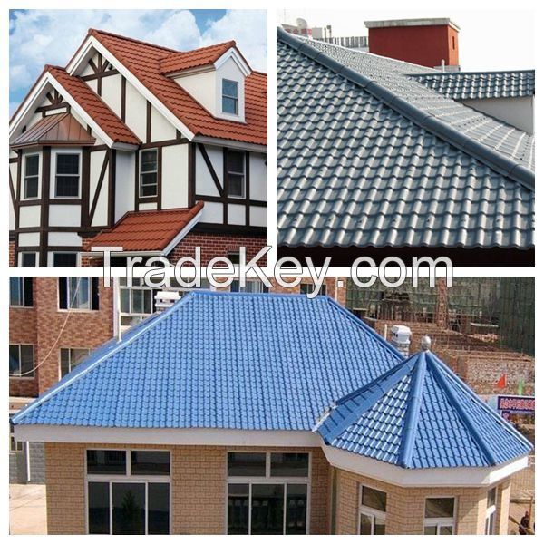 Fire Resistant Buildings Materials Spanish Design ASA Roof Tile Plast